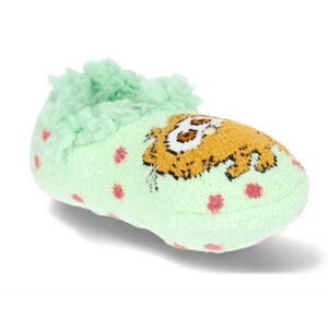 Garfield Movie Girls Slipper Socks, 1-Pack Green NWT Shoe Size S/M 7.5-3.5